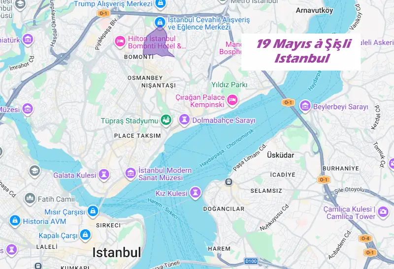 Carte 19 Mayis sisli Istanbul