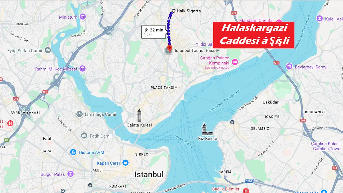 Carte Halaskargazi Caddesi