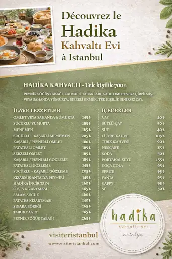 Menu de Hadíka Kahvaltı Evi à SISLI