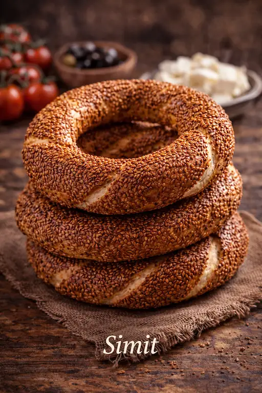 Simit fraichement prepare et savoureux
